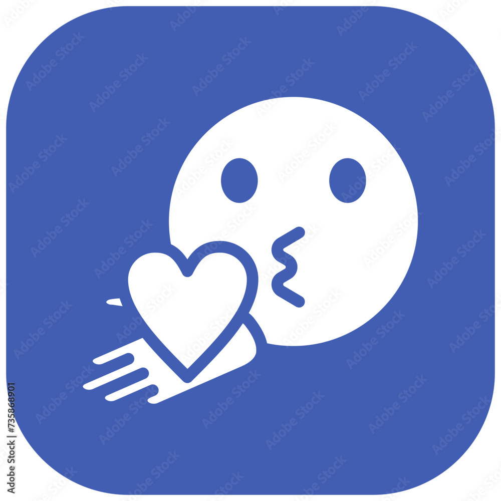Face Blowing a Kiss vector icon illustration of Emoji iconset. Face Blowing a Kiss vector icon illustration of Emoji iconset.