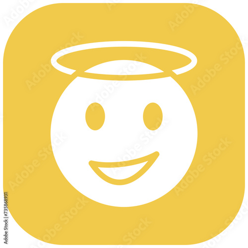 Smiling Face with Halo vector icon illustration of Emoji iconset.