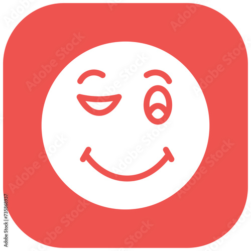 Winking Face vector icon illustration of Emoji iconset.