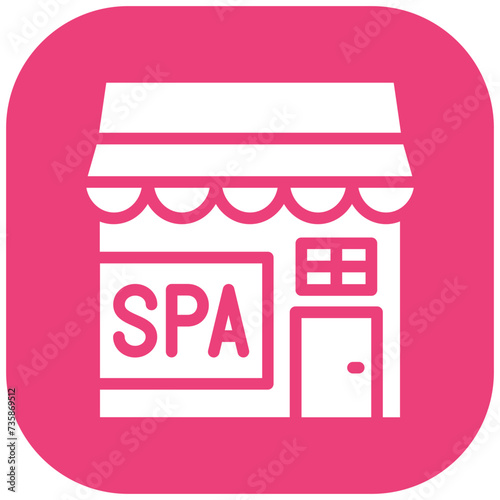 Spa Center vector icon illustration of Shops and Stores iconset.