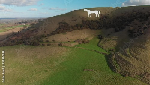 Flight circling around the Westbury White Horse.  Sunshine photo