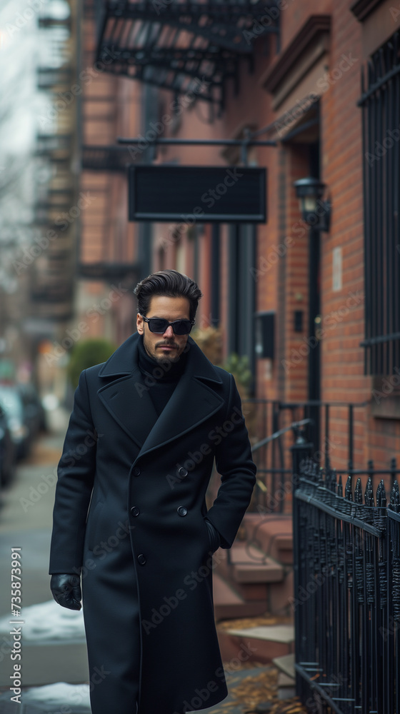 Stylish man walking in the street,ai Stylish man walking in the street,ai