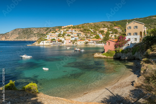 Picturesque Assos town on Kefalonia island, Ionian sea, Greece. photo