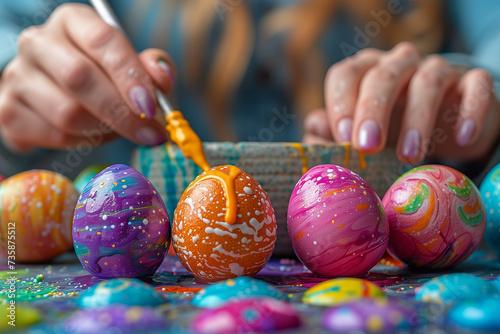 hand painted eggs, happy easter day