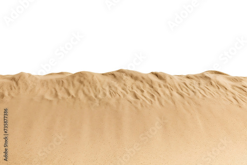 sand of dry beach clear look isolated on white background or transparent png background photo
