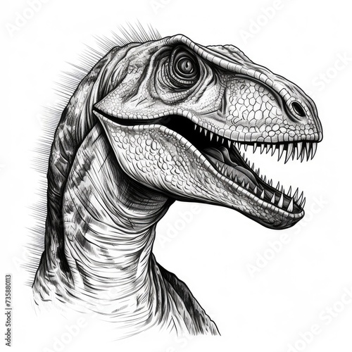 Fototapeta Naklejka Na Ścianę i Meble -  Dinosaur Sketch, Hand Drawn Sketched Dicraeosaurus Dino , Engraving Dinosaurs, Ink Jurassic Monster