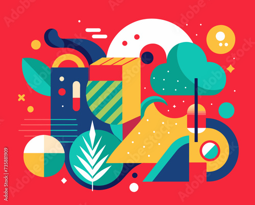 abstract background geometric futuristic colorful beautiful amazing unreal bright figurative
