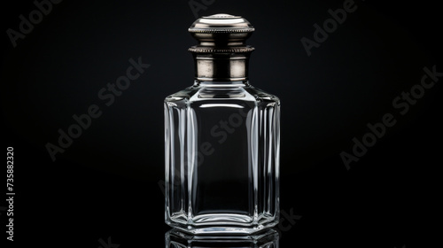 a clear glass bottle