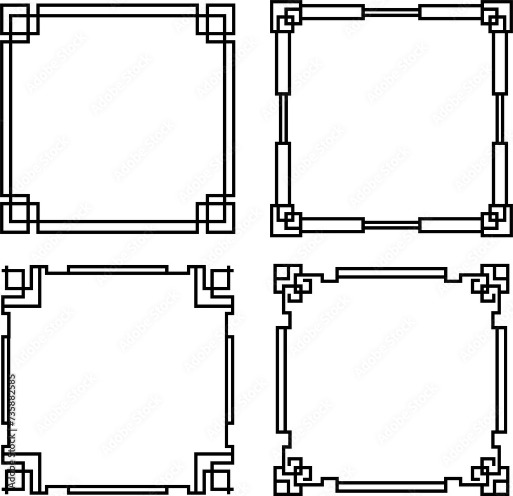 Gradient chinese border frame ornament