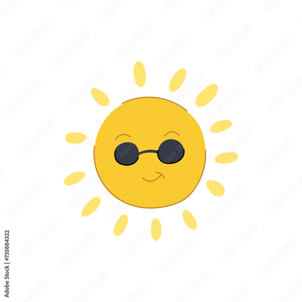 happy sun character cartoon vector illustration happy sun character cartoon vector illustration