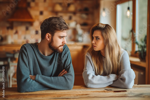 Couple angry to each other at home. A big problem in today's relationships.