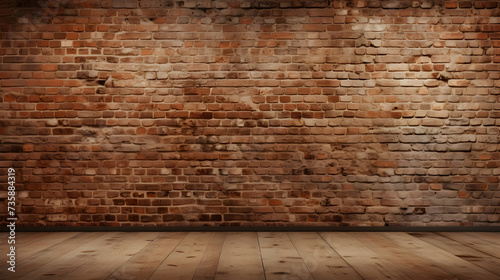 Rustic wood plank wooden board backdrop,, Background brick wall and wooden old floor Pro Photo 