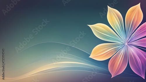 Abstract blossom flower background minimalistic illustration. WEB Banner. Generative AI