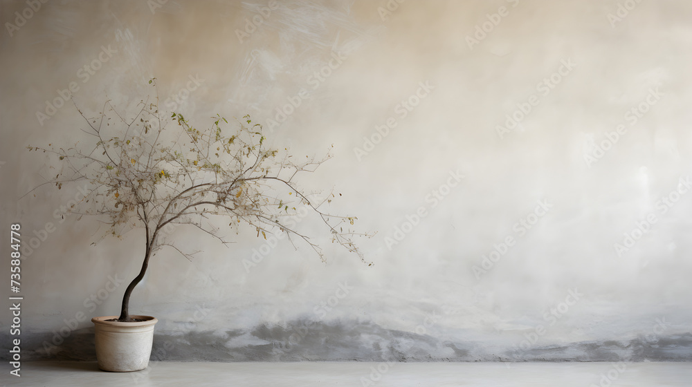 Mockup background still life backgr,,
Generative AI, Warm neutral wabi sabi style interior mockup, Japanese minimalistic style, grungy wall Pro Photo

 - obrazy, fototapety, plakaty 