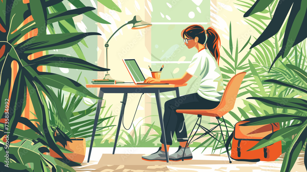 freelancer, woman, laptop, desk, stylish, chair, glasses, focused, work, young, tied-up hair, sitting, computer, office, technology, professional, business, creativity, home office, productivity, inde freelancer, woman, laptop, desk, stylish, chair, glasses, focused, work, young, tied-up hair, sitting, computer, office, technology, professional, business, creativity, home office, productivity, inde
