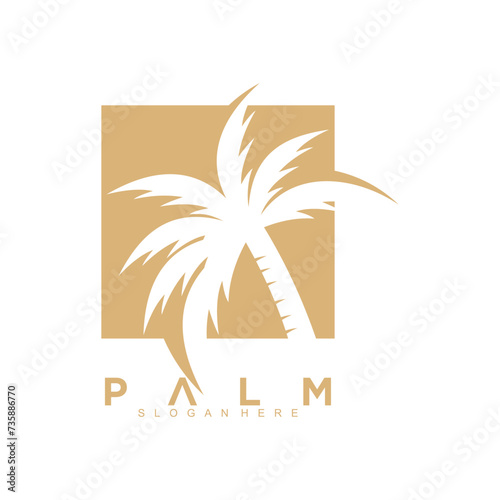 Resort and beach palm logo design with premium concept