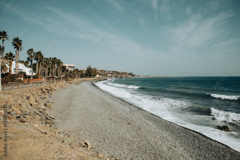 Kamienista plaża na wyspie Gran Canaria Kamienista plaża na wyspie Gran Canaria