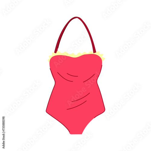 fashion swimsuit woman cartoon vector illustration
