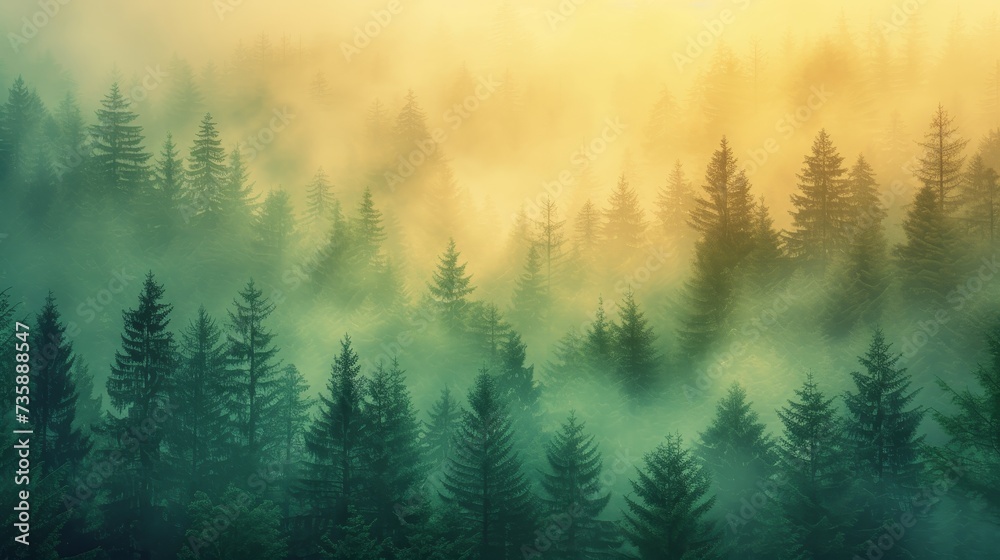 Forest Landscape with Gradient Foliage