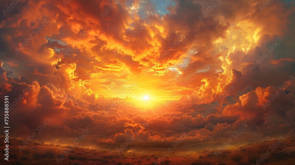 Glowing Sunset: Painting the Sky with Radiance Glowing Sunset: Painting the Sky with Radiance