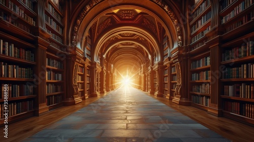 Flare of Wisdom in Ancient Library
