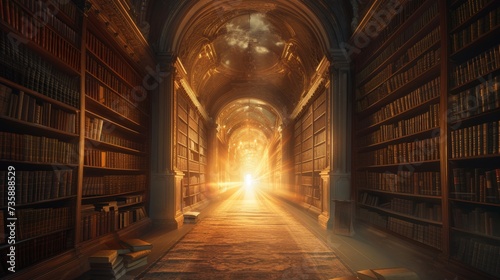 Flare of Wisdom in Ancient Library