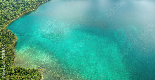 aerial view of an island, Ariel view of a lagoon