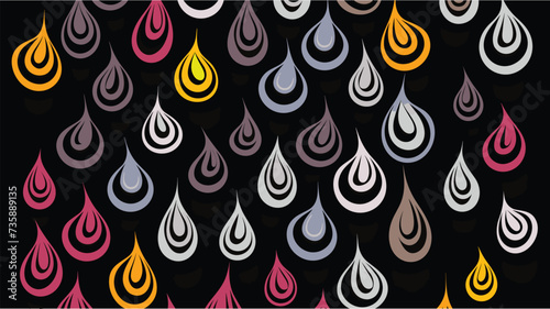 Multicolor Figures. Blood drop vector icon. Modern kids b&w seamless pattern with drop. Scrapbook paper. Set of isolated floral wedding decorative elements. Water drop logo.