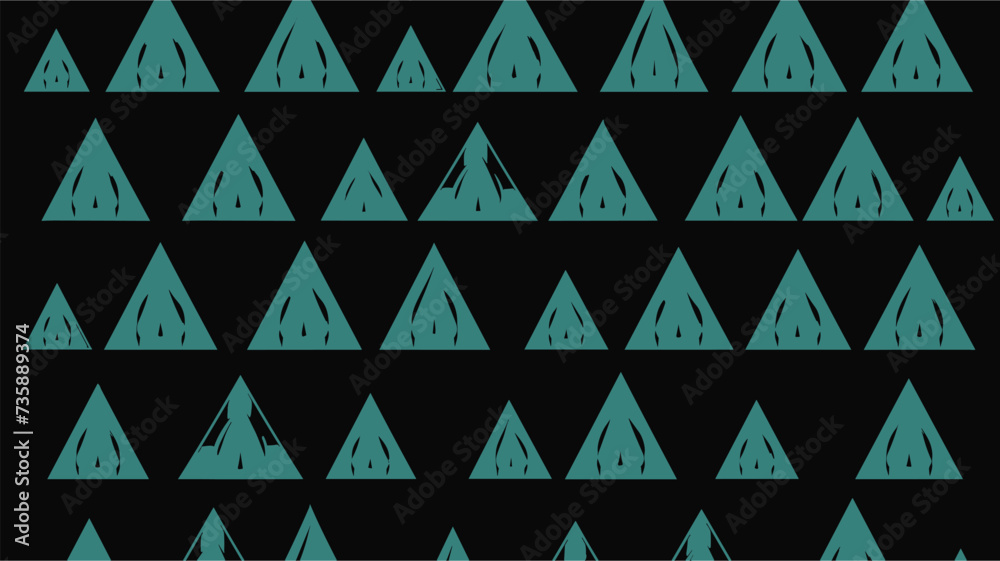 Triangle seamless pattern. Triangles backdrop. Triangle geometric hand drawing. Paint brush triangles ornament. Vector illustration. Repeating geometric tiles with triangles. Hand drawn elements.