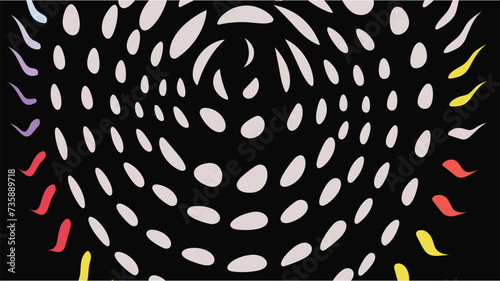 Vector illustration. Abstract vector monochrome background. Abstract halftone illustration background. Futuristic twisted grunge pattern, dot, circles. Wave Halftone background.