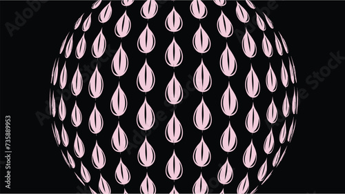 Acrylic Postcard. Vector illustration. Trendy motif allover illustration, endless texture. Seamless pattern with rain drops. Pattern from the different drops of a rain drawn by hand. photo
