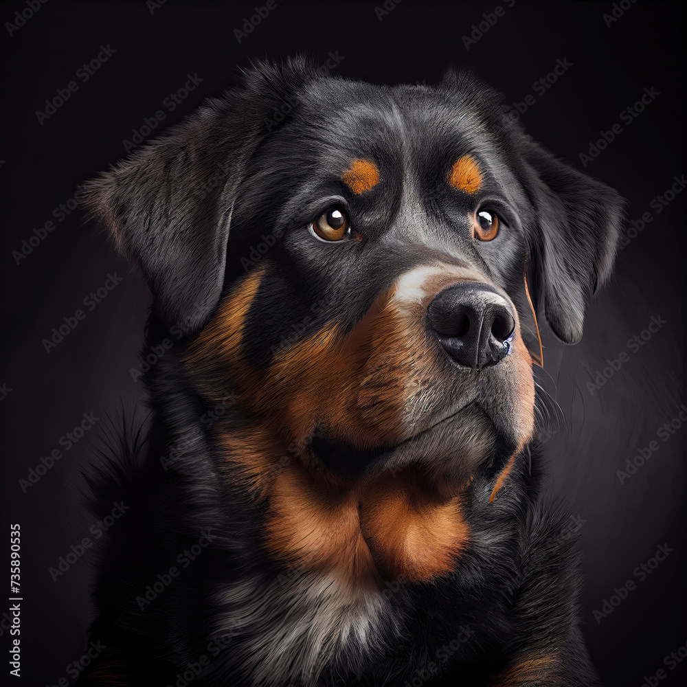 Expressive Rottsky Dog Portrait in Professional Studio Expressive Rottsky Dog Portrait in Professional Studio
