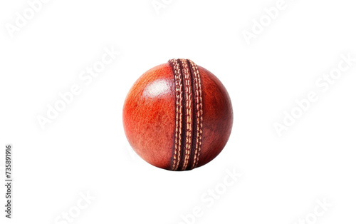 Red Leather Cricket Ball. A red leather cricket ball stands out on a clean Transparent background.