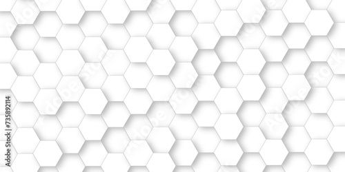 Fototapeta Naklejka Na Ścianę i Meble -  seamless pattern with hexagons. abstract hexagon shapes. white hexagon geometric texture. 