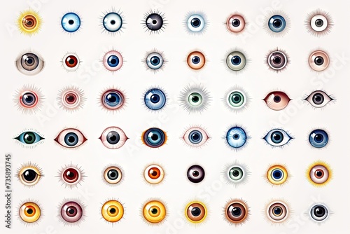 Eye Icon Set  Vision Symbols  Ophthalmologist Pictogram  Eyes Collection  Eye Lens Iris  Optic Pupil