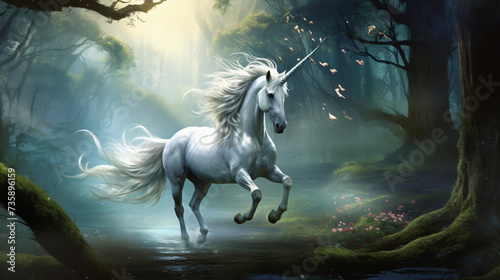 A mystical and graceful unicorn © Cybonad