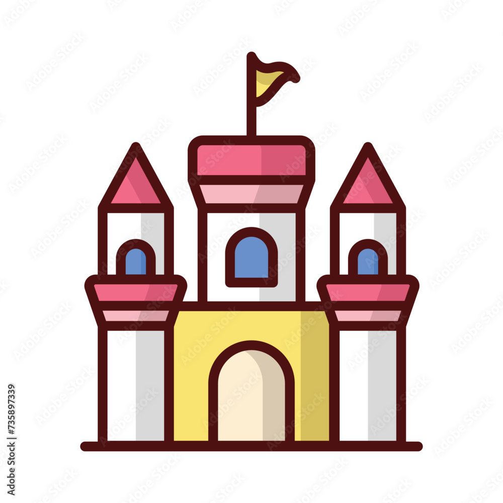 Castle Icon vector. Stock illustration.