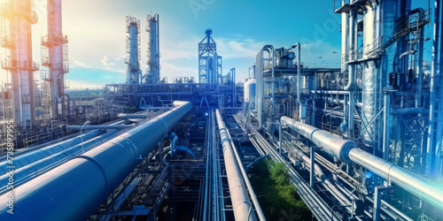 petrochemical industry, modern chemical plant, oil refinery plant