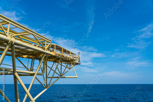 Konstfotografi Flame vents burning excess gas and oil have passageways on petroleum drilling rigs
