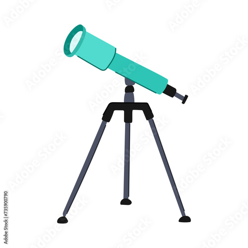 stargazing telescope cartoon vector illustration