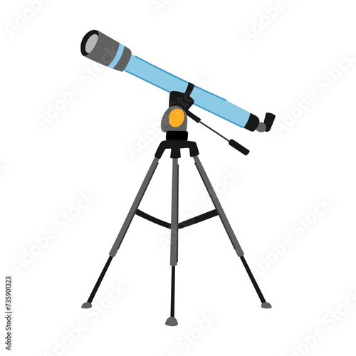 night telescope cartoon vector illustration