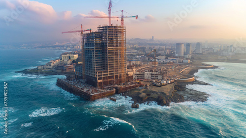 business offices under construction with ocean views photo