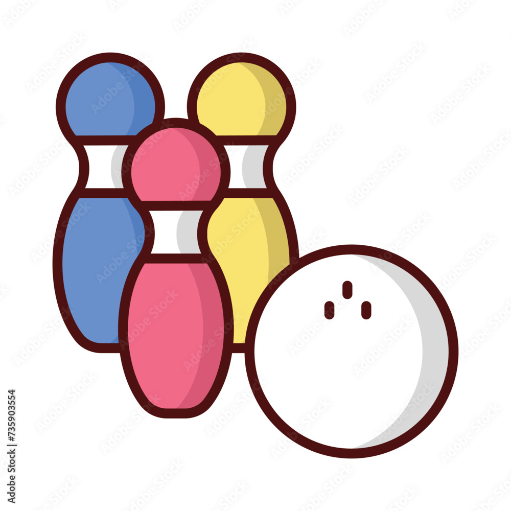 Bowling  Icon vector. Stock illustration.