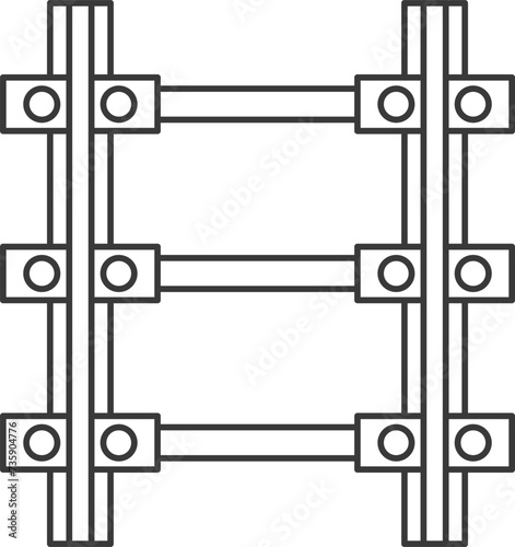 線画駅関連アイコンイラスト　線路