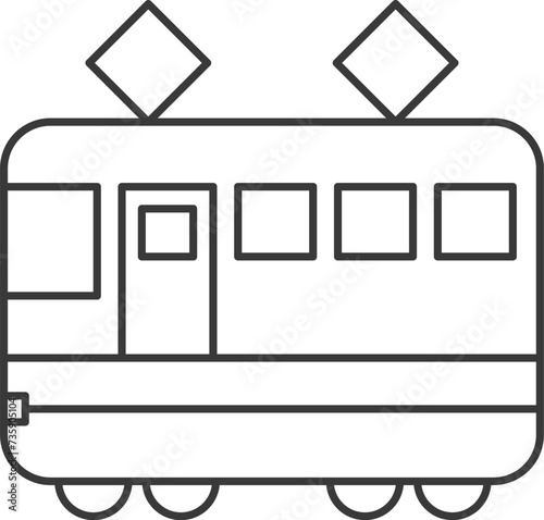線画駅関連アイコンイラスト　電車