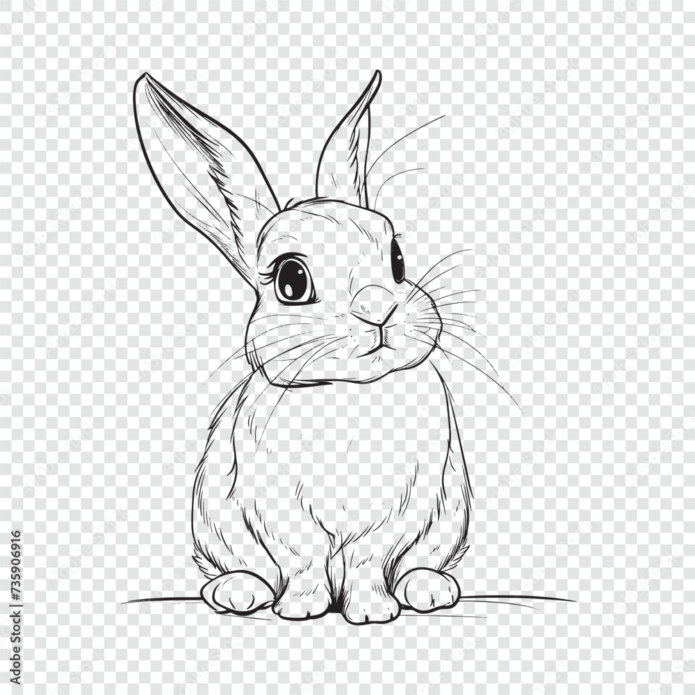 Fototapeta premium Rabbit. Hand drawn engraving style vector illustrations.