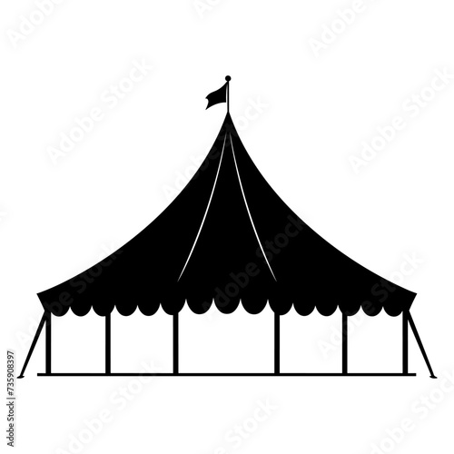 Circus silhouette, Circus tent festival icon vector illustration.