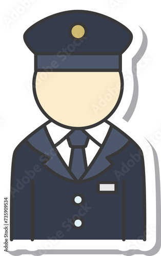 navy uniform man icon sticker clip art preview