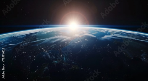 Dawning of a New Day Breathtaking Sunrise Cresting Over Earth's Horizon