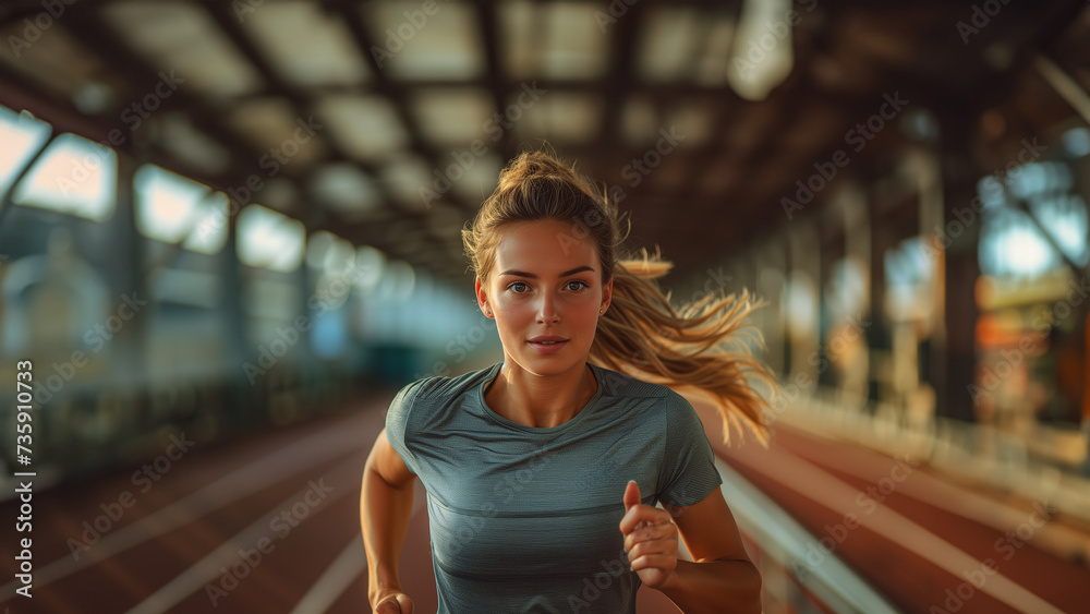 Fototapeta premium girl on the run